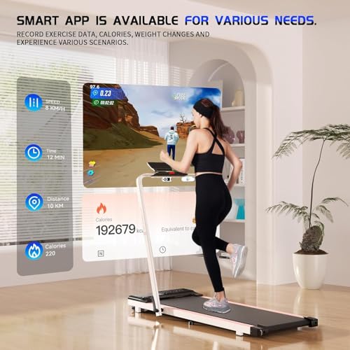 SupeRun 3 in 1 Folding Treadmills for Home Small, 3.0HP Under Desk Treadmill, Walking Pad Treadmill 300 lb Capacity with Remote & APP Control
