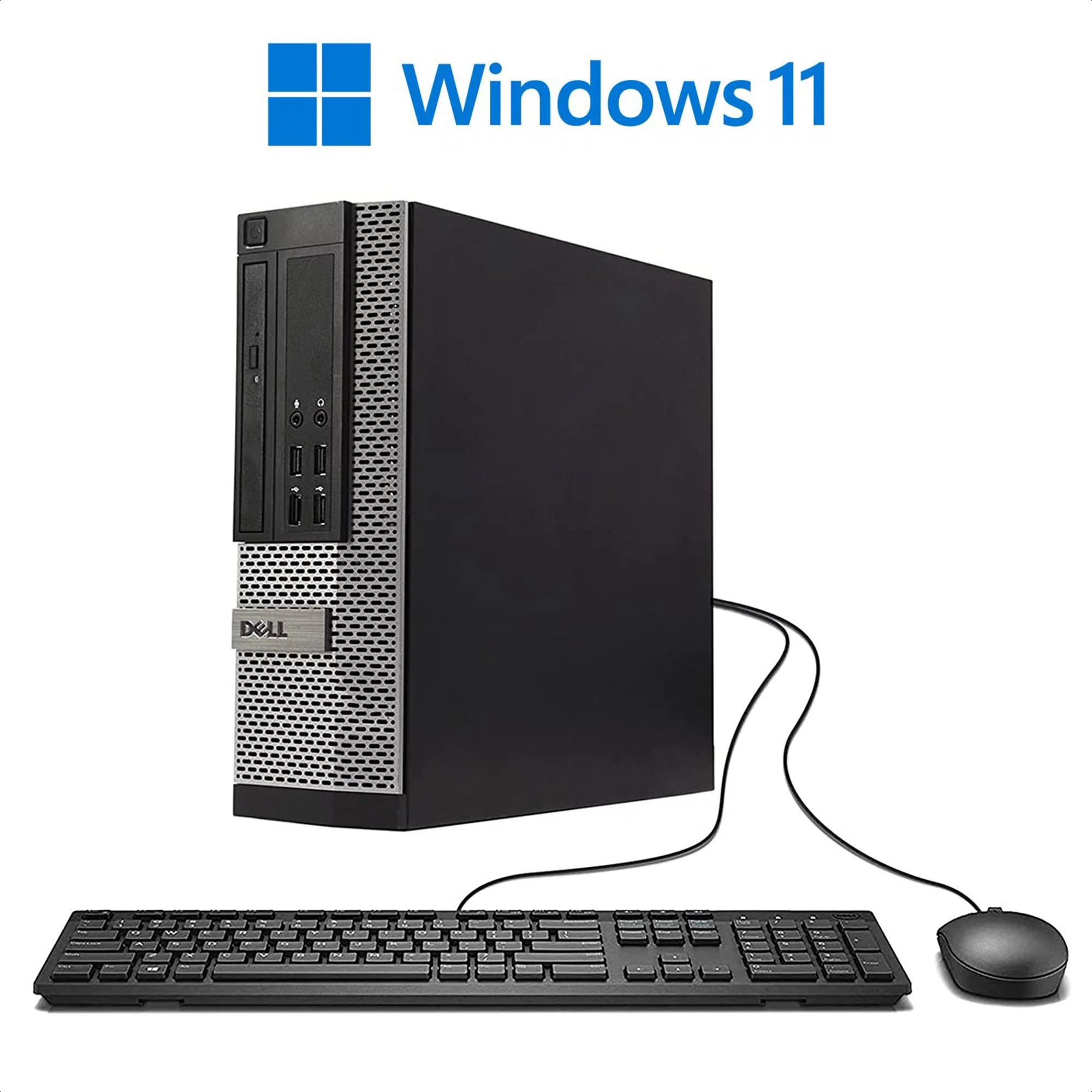 Windows 11 Pro 64bit Fast Dell 9010 Desktop Computer Tower PC Intel Quad-Core i5 3.2GHz Processor 8GB RAM 250GB Hard Drive with a (Monitor Not