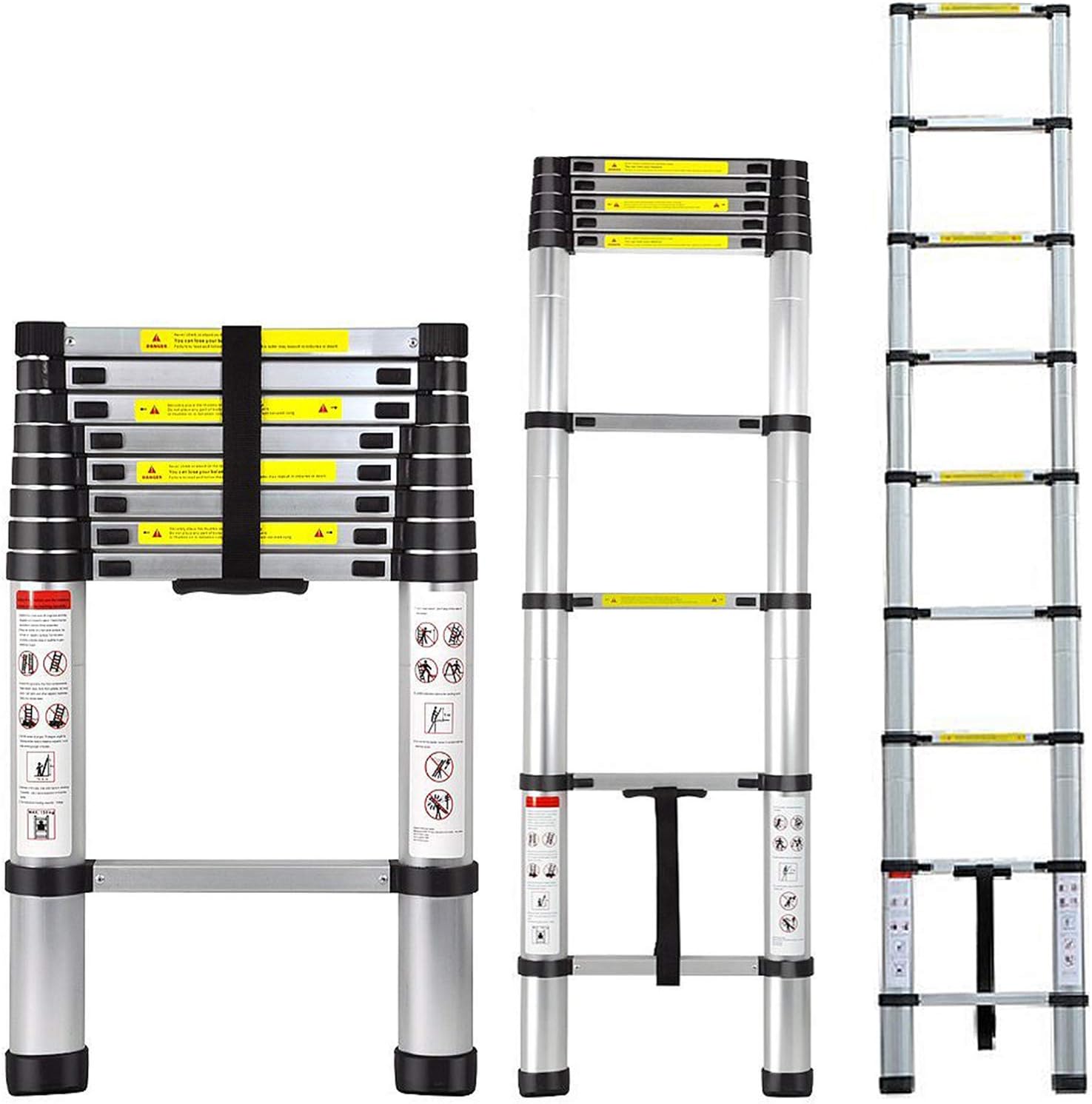 Telescoping Ladder 10.5FT - ARCHOM Aluminum Multi Telescopic Extension Ladder Retraction Portable Lightweight Folding Ladder with EN131 Certified