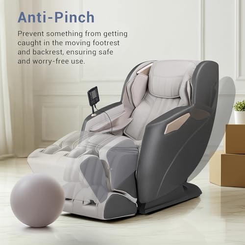 MYNTA 2025 Massage Chair Full Body, Flexible SL Track Massage Recliner Chair with Heat, 170° Zero Gravity Position, M1630 Grey