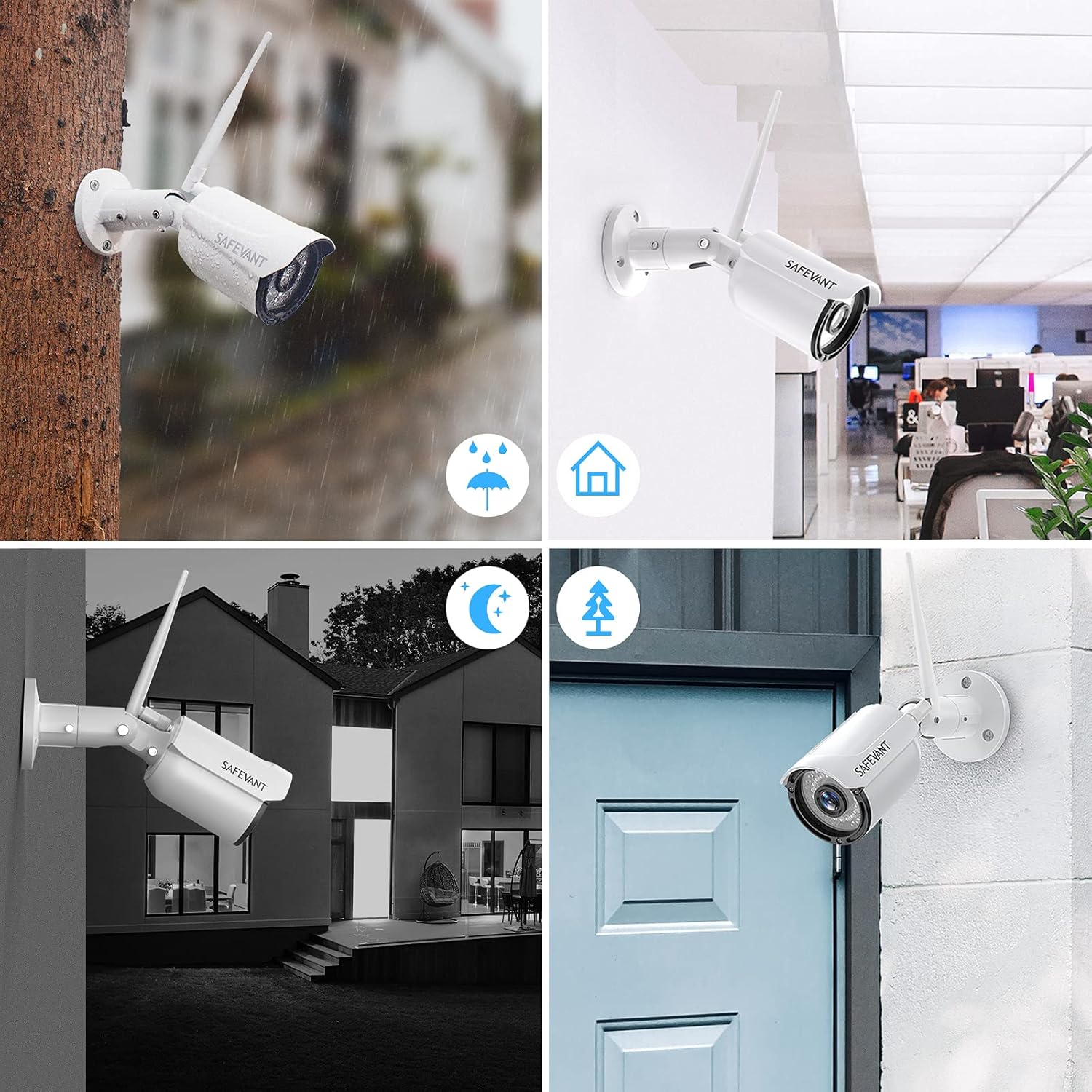 1080P Wireless Camera Security System with One Way Audio