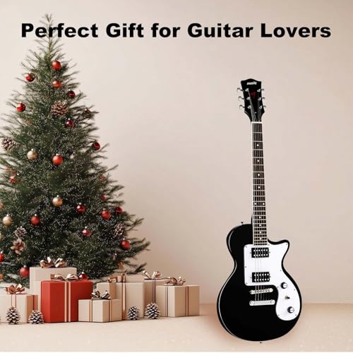 MLP-1 39 Inch Electric Guitar Kit, Beginner LP Full Size Solid Body Electric Guitar With HH Pickups, Gig Bag, Amplifier, Strap, Cable, Picks