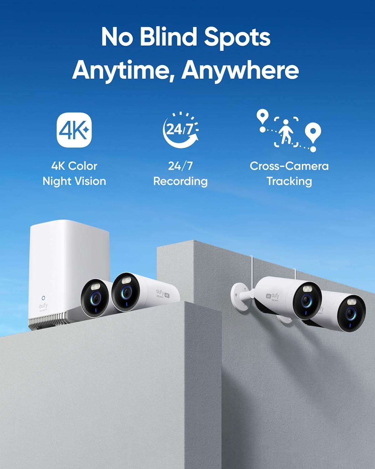 eufy Security eufyCam E330 (Professional) Add-On Camera, Outdoor Security Camera, 4K Resolution, 24/7 Recording, Plug-in, Enhanced Wi-Fi