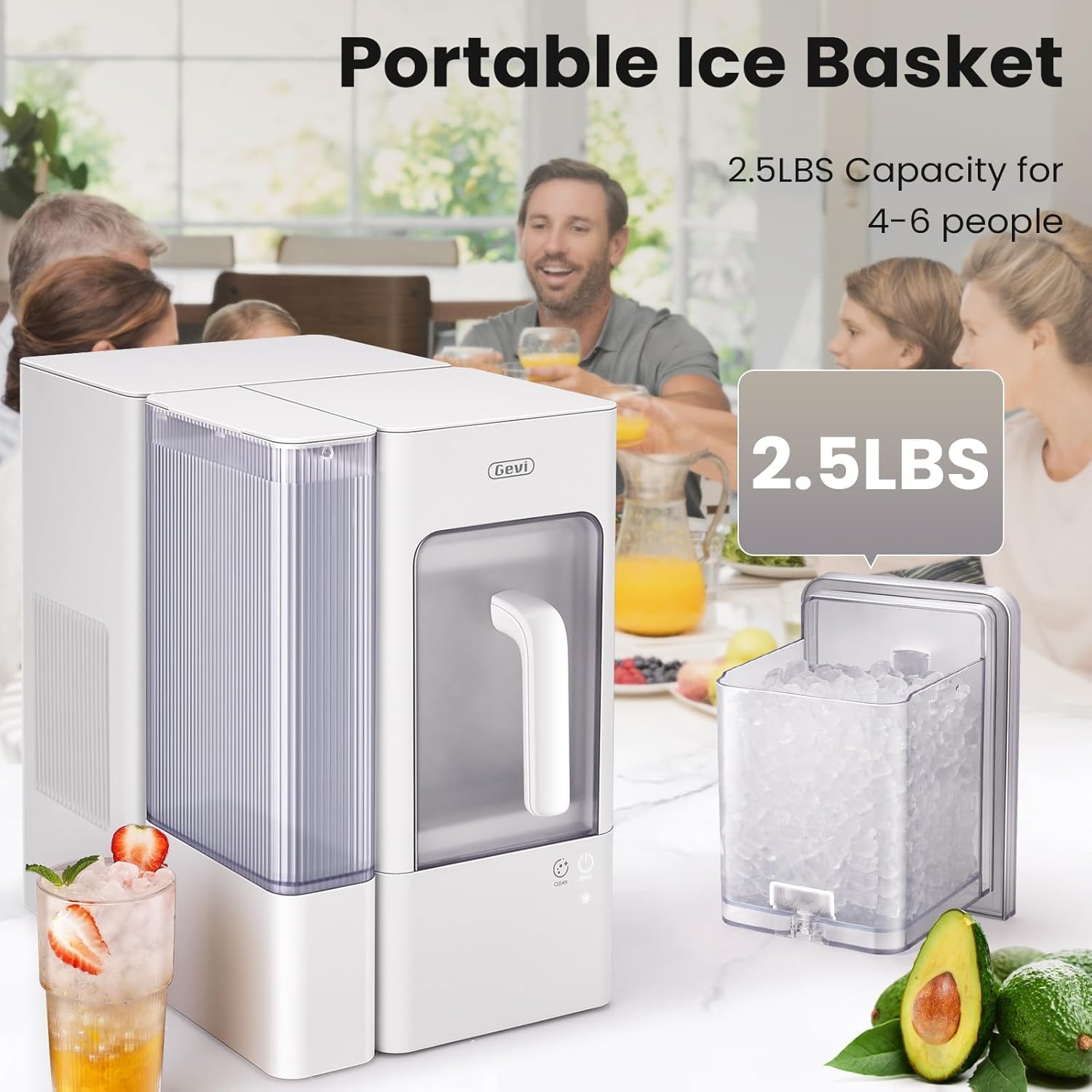 Gevi Adella Nugget Ice Maker Countertop