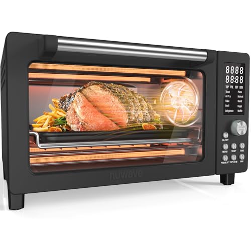 Nuwave Bravo Pro Smart 21QT Toaster Oven Air Fryer Combo, Convection Oven Countertop, 10 functions all in 1, with even & quick crisp technology