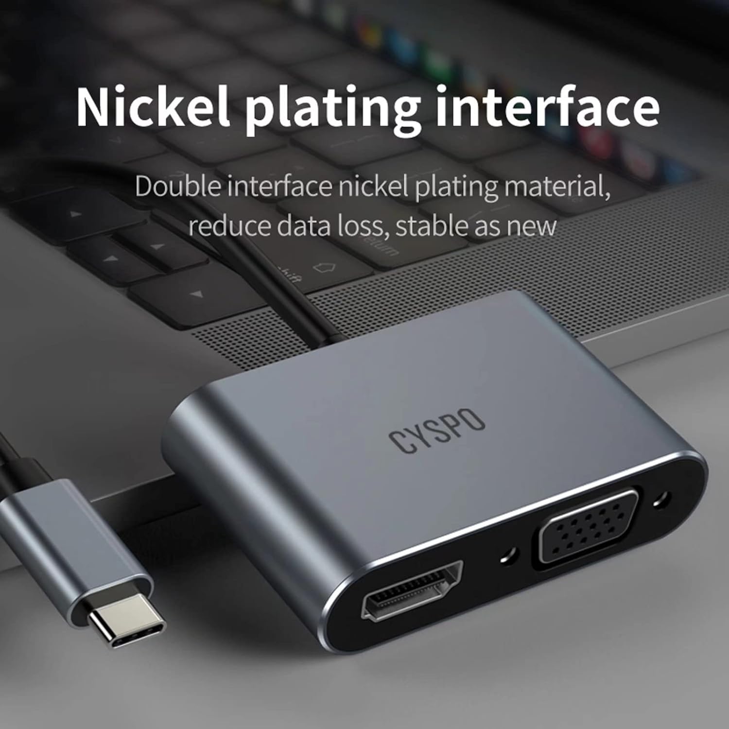 9-in-1 USB-C Hub Multiport Adapter, Docking Station with Dual Display 4K HDMI, VGA, 100W Power Delivery, 3 USB 3.0, Ethernet, TF/SD Card Reader