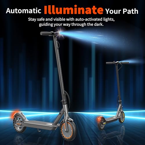 Electric Scooter for Adults with Seat, Folding Commuter E Scooter with 350W Motor, 19MPH Speed, 21 Miles Long Range, Dual Brakes, App Control