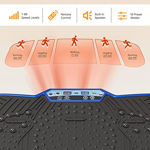 Vibration Plate Exercise Machine for Weight Loss – 100-Speed Platform with Bluetooth Speaker, Remote & Bands