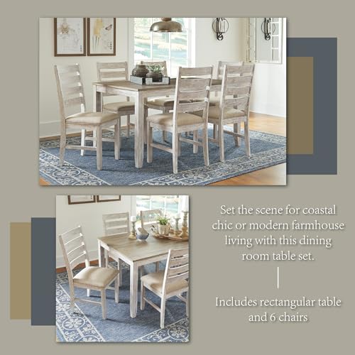 Signature Design by Ashley Caitbrook Rustic 7 Piece Dining Set, Include Table and 6 Chairs, Gray