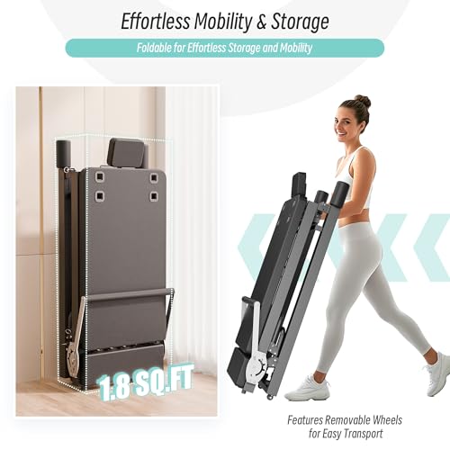 MU 91.5" Foldable Pilates Reformer Machine with Jump Board & Dual Resistance – Adjustable Reformer Pilates Machine for Full-Body Home Workout
