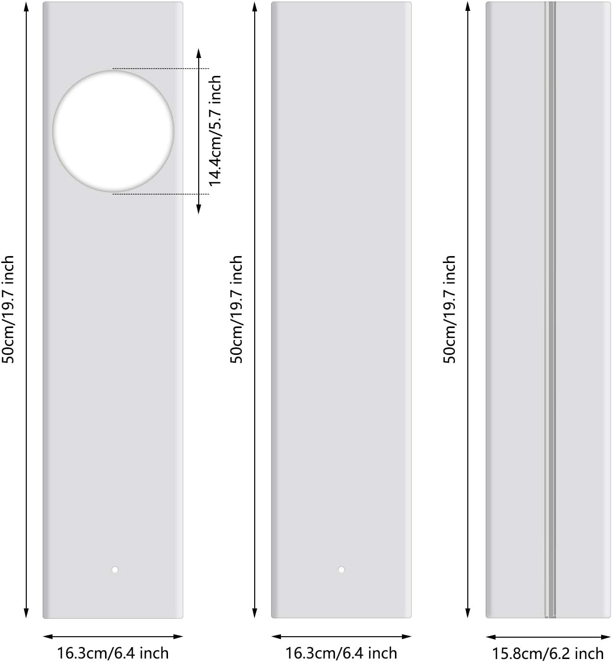 Gulrear Portable AC Window Kit for Vertical Window Portable Air Conditioner window seal parts Adjustable Length from 20" to 55" Sliding Window AC