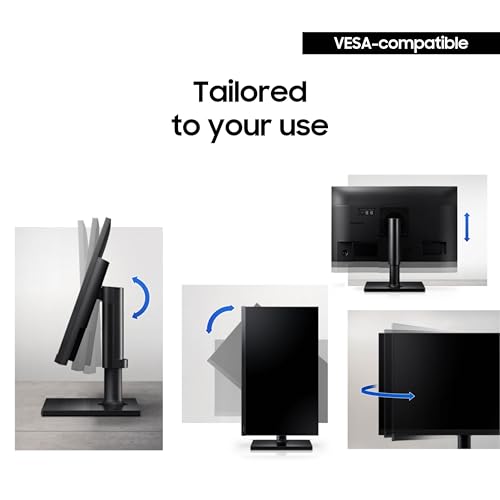 SAMSUNG FT45 Series 27-Inch FHD 1080p Computer Monitor, 75Hz, IPS Panel, HDMI, USB Hub, Height Adjustable Stand, 3 Yr WRNTY (LF27T450FQNXGO),Black