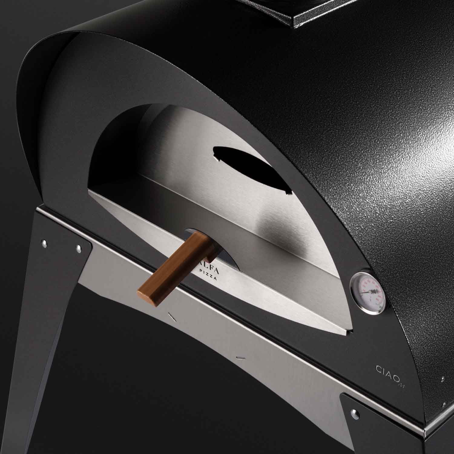 Alfa Ciao M 27" Wood Fired Pizza Oven on Base, Silver Gray