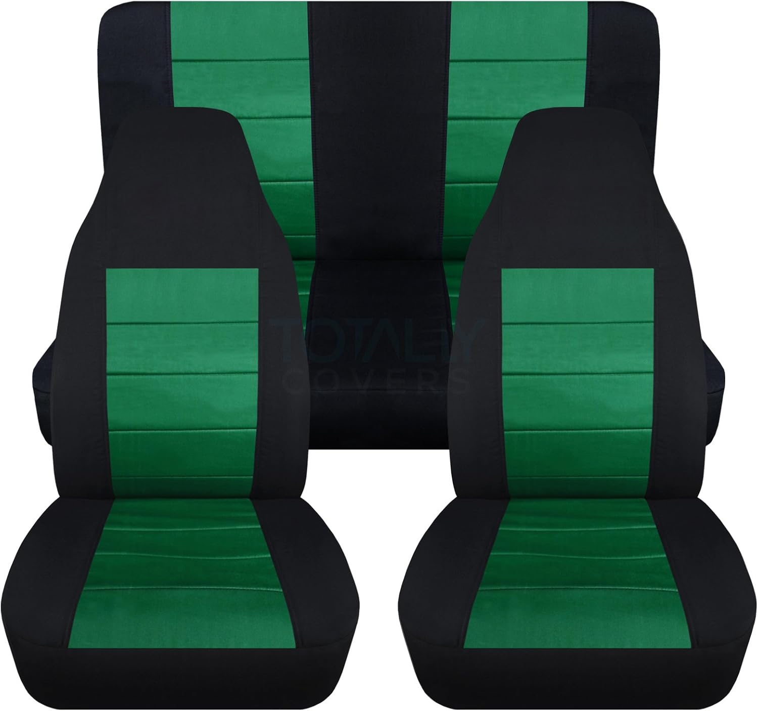 Totally Covers Compatible with 1997-2006 Jeep Wrangler TJ Seat Covers: Black & Yellow - Full Set: Front & Rear (23 Colors) 2-Door Complete Back Bench