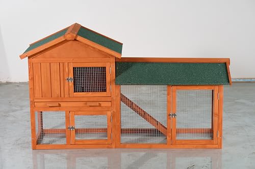 122" Large Chicken Coop with Run,Outdoor Chicken Run W/Nesting Box & Perch,Wooden Hen House W/Ramp & Sliding Trays