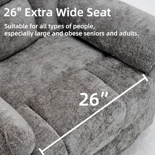 Oversized Power Lift Recliner Chair with Massage and Heat for Elderly, 26" Extra Wide Lift Chair for Big and Tall