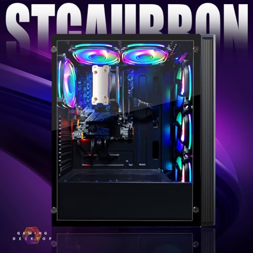 STGAubron Gaming PC Computer Desktop, GeForce RTX 2060 Super 8G, Intel Core I7 8th up to 4.1GHz, 16G DDR4, 1T SSD, WiFi 6 & BT 5.2, RGB Fan x6