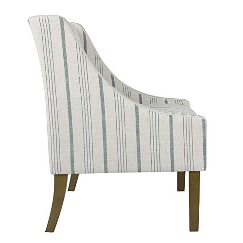 HomePop Velvet Swoop Arm Accent Chair, Suri Blue