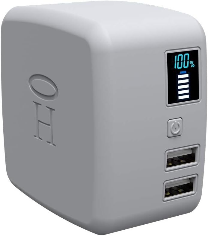 Halo Portable Phone Charger Power Cube 10,000mAh - Innovative Car Charger Power Bank with Dual USB Compatible Charging Ports