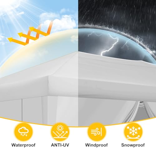 COBIZI Canopy 10x20 Pop Up Canopy Tent with 6 Sidewalls Party Tents for Parties Weddings Backyard Waterproof Canopy Outdoor Commercial Canopy Event