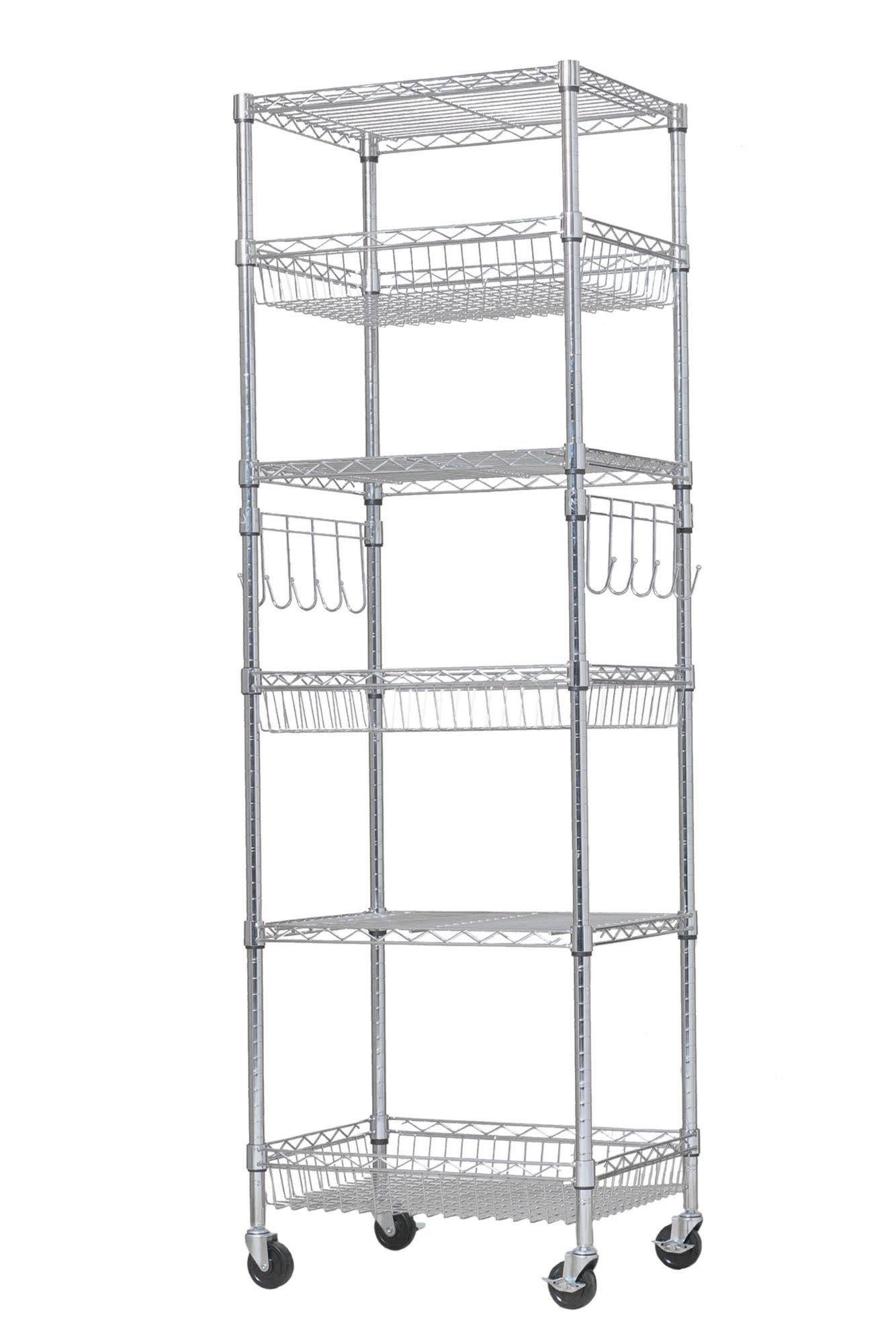 Berkley Jensen 24x22 6-Shelf Steel Rack - Chrome