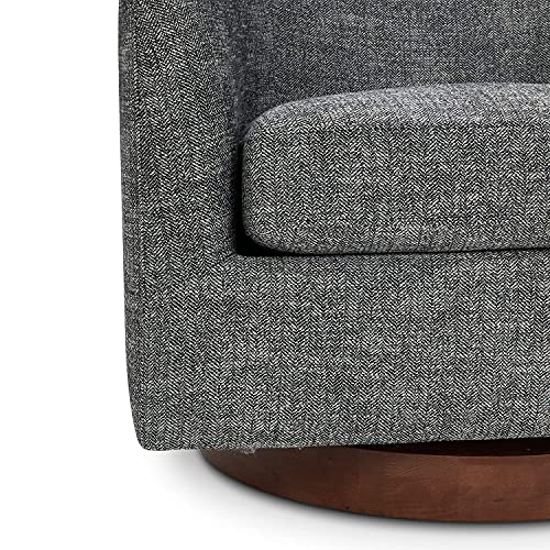CHITA Swivel Accent Chair, FSC Certified Upholstered Fabric Barrel Chair for Living Room, Fully Assembled, Flax Beige
