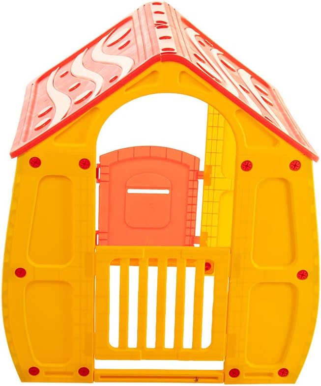Starplay 26561 Children's Magical Playhouse Gray Easy Assembly-Perfect for Outdoor or Indoor Play, Beige/Green/Red
