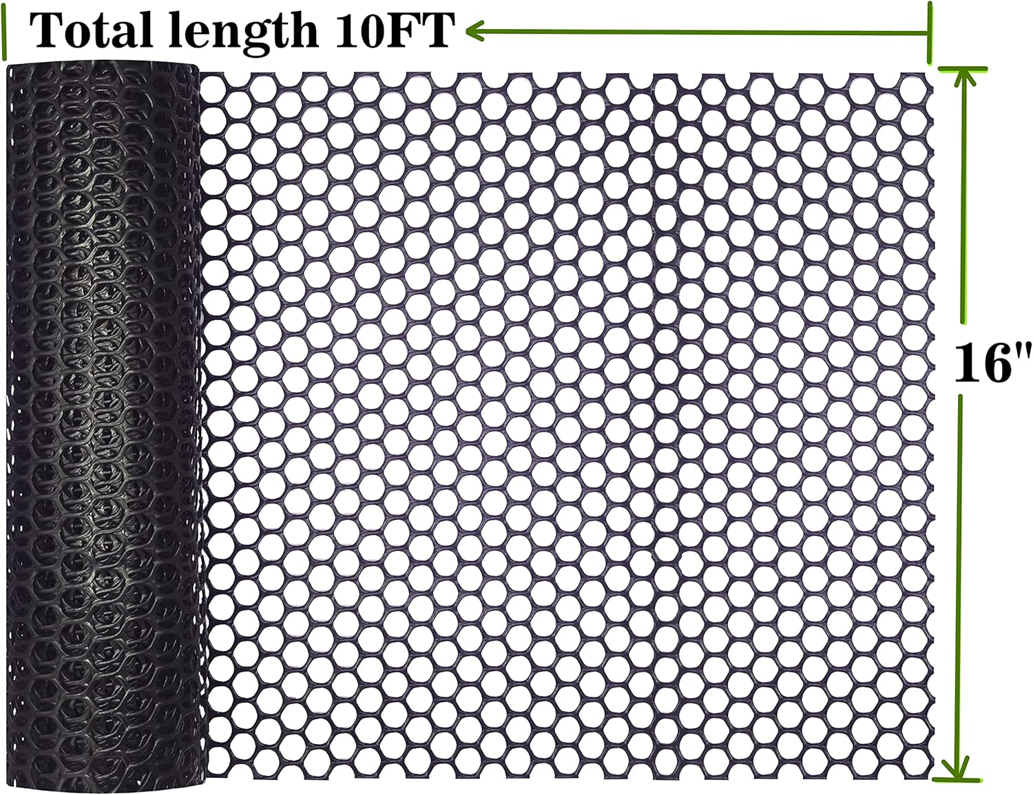 Plastic Chicken Wire Fence Mesh 16&rdquo;x10FT, Poultry Netting for Chicken, Hexagonal Fencing for Gardening,Floral Netting,PET Cage