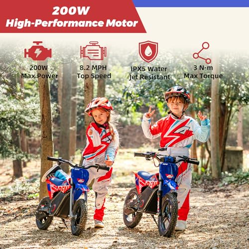 E500 36V Kids Electric Dirt Bike, Electric Motorcycle with 700W Motor | 21.7 mph Max Speed, 15.5-Mile Range & 3 Speeds Off-Road Bike for Ages 4-8