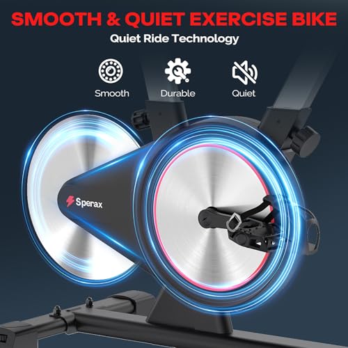 Sperax Exercise Bike, Stationary Bikes for Home, Indoor Cycling Bike, Spin Bike with Comfortable Seat, LED Display