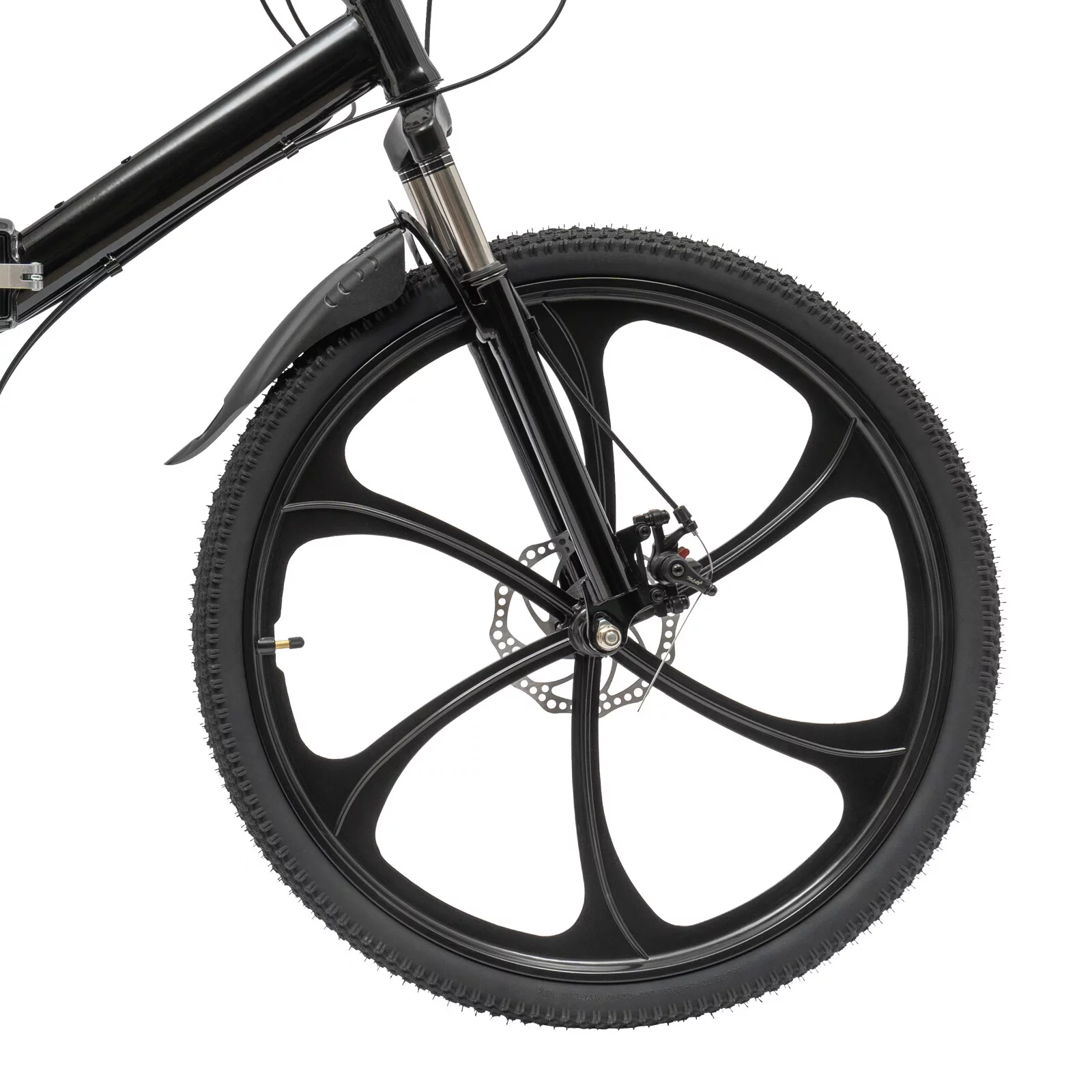 Loyalheartdy 26" Folding Mountain Bike 21 Speed Non-Slip Carbon Steel City Bike Disc Brake Road Rock Mountain Bike Black
