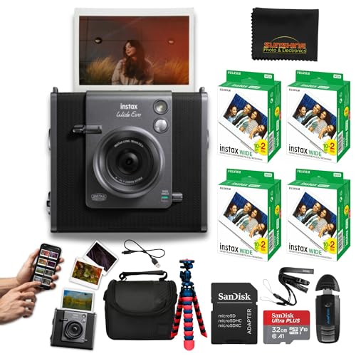INSTAX Wide EVO 2-in-1 Instant Film Camera and Printer, Rear LCD Screen, 10 Lens and 10 Film Filters, Wide-Angle Lens Function