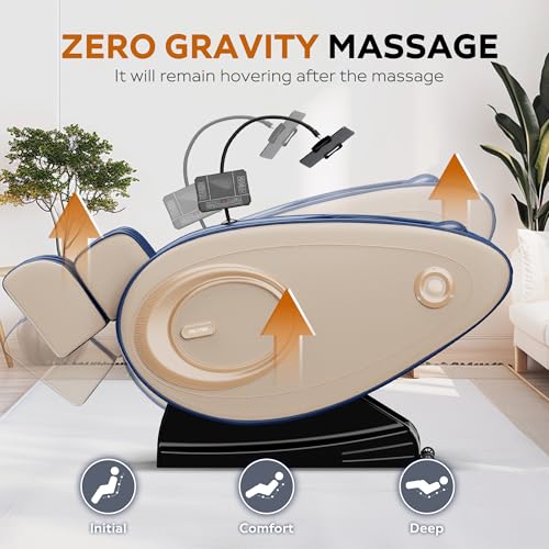 Full Body Massage Chair Recliner with Zero Gravity, Heating, Bluetooth Speaker, Air Compression, Black