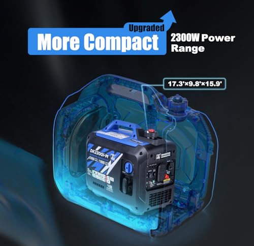 DK 5000W Gas Inverter Generator, Electric Start, 120V 240V Full Power Output, Dual or Tri-fuel Conversion Possible, Wheel & Handle Kit