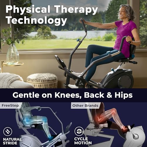 FreeStep LT3 Recumbent Cross Trainer Stepper - Zero-Impact Exercise w/Patented Physical Therapy Stride Technology, Whisper-Quiet