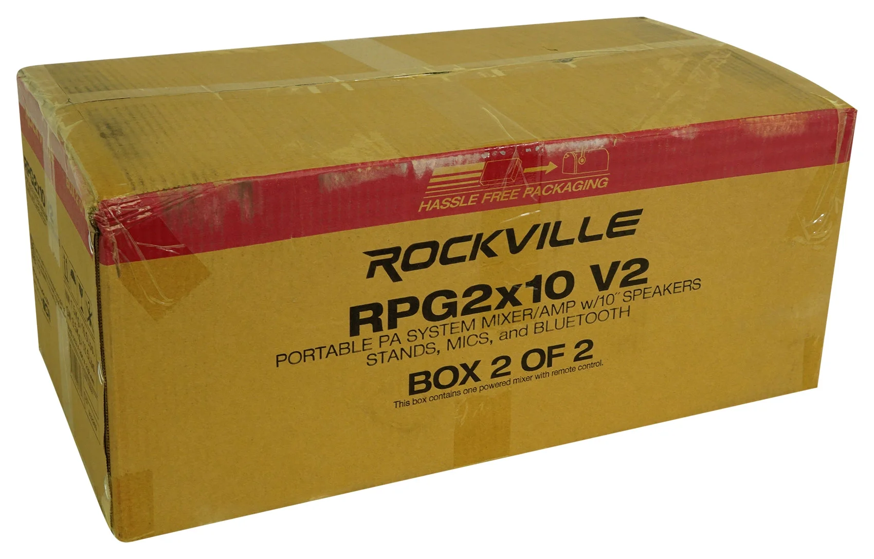 Rockville RPG2X10 Package PA System Mixer/ Amp+10 inch Speakers+Stands+Mics+ Bluetooth