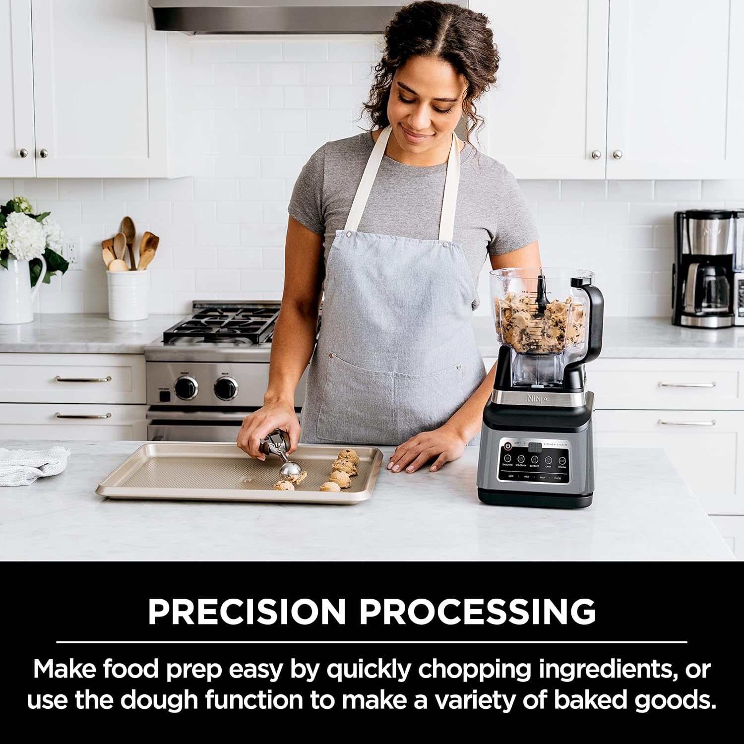 Ninja BN801 Professional Plus Kitchen System, 1400 WP, 5 Functions for Smoothies, Chopping, Dough & More with Auto IQ, 72-oz.* Blender Pitcher