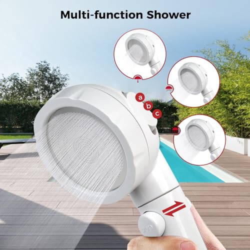 CAMPLUX 2.64 GPM Propane Portable Gas Water Heater, 68,000 BTU Outdoor Tankless Camping Water Heater with Digital Display, White