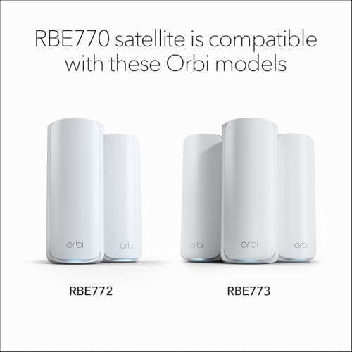 NETGEAR Orbi 770 Series Tri-Band WiFi 7 Mesh Network System (RBE773) - Router + 2 Satellite Extenders, Security Features, Up to 11Gbps