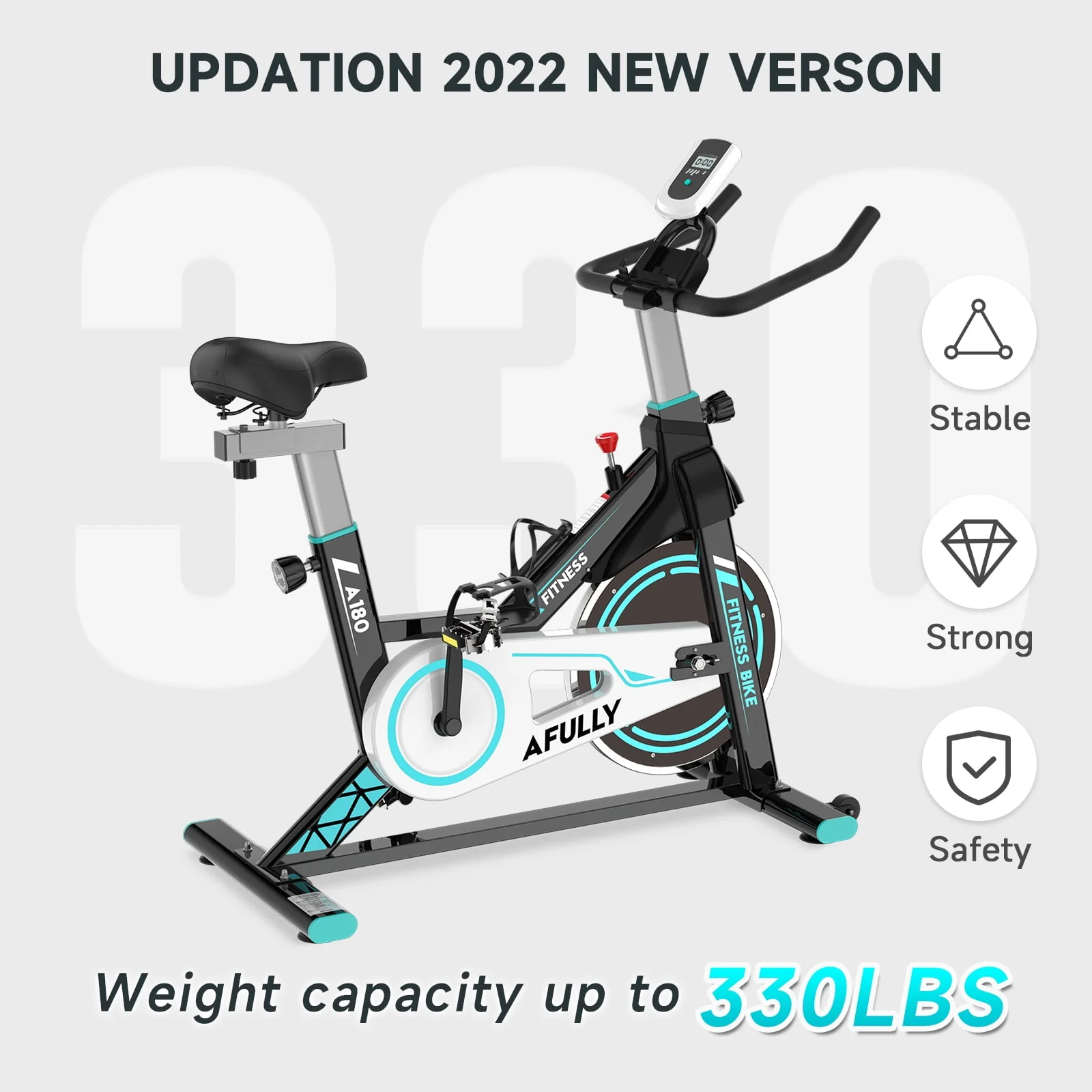 Pooboo Indoor Cycling Exercise Bikes Stationary Fitness Cycle Upright Cycling Belt Drive for Home Cardio Workout 35 Lbs Flywheel 350lb