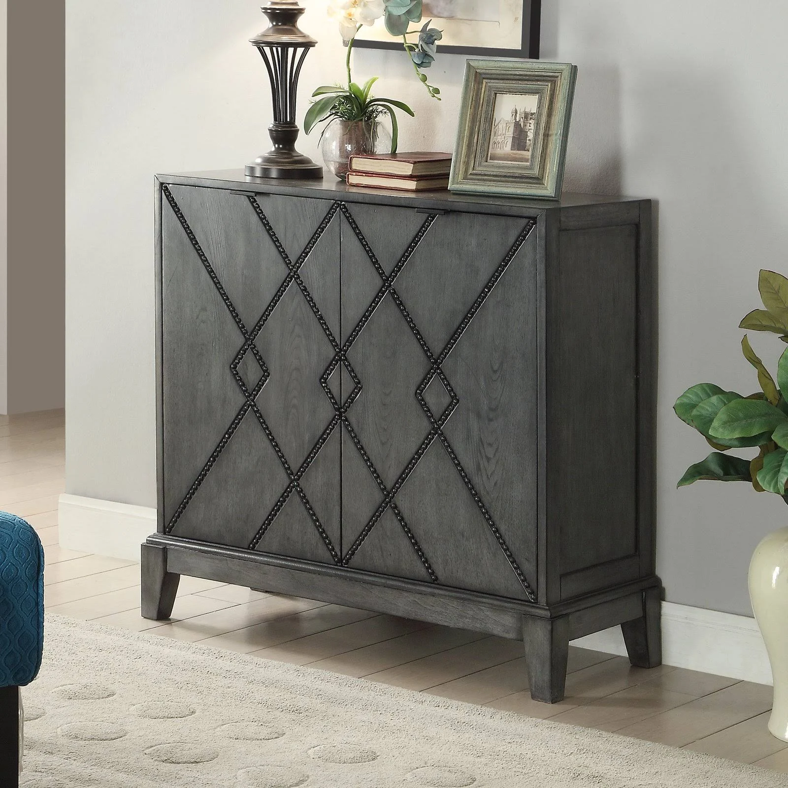 Coast To Coast Two Door Cabinet, Kino Burnished Grey