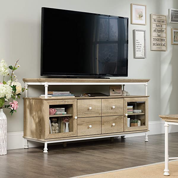 Sauder Canal Street Entertainment Credenza, For TV's up to 60", Northern Oak Finish