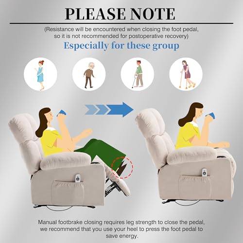 Recliner Chair with Massage and Heat, Rocker Recliner Chairs for Adults, Overstuffed Nursery Rocking Chairs for Living Room