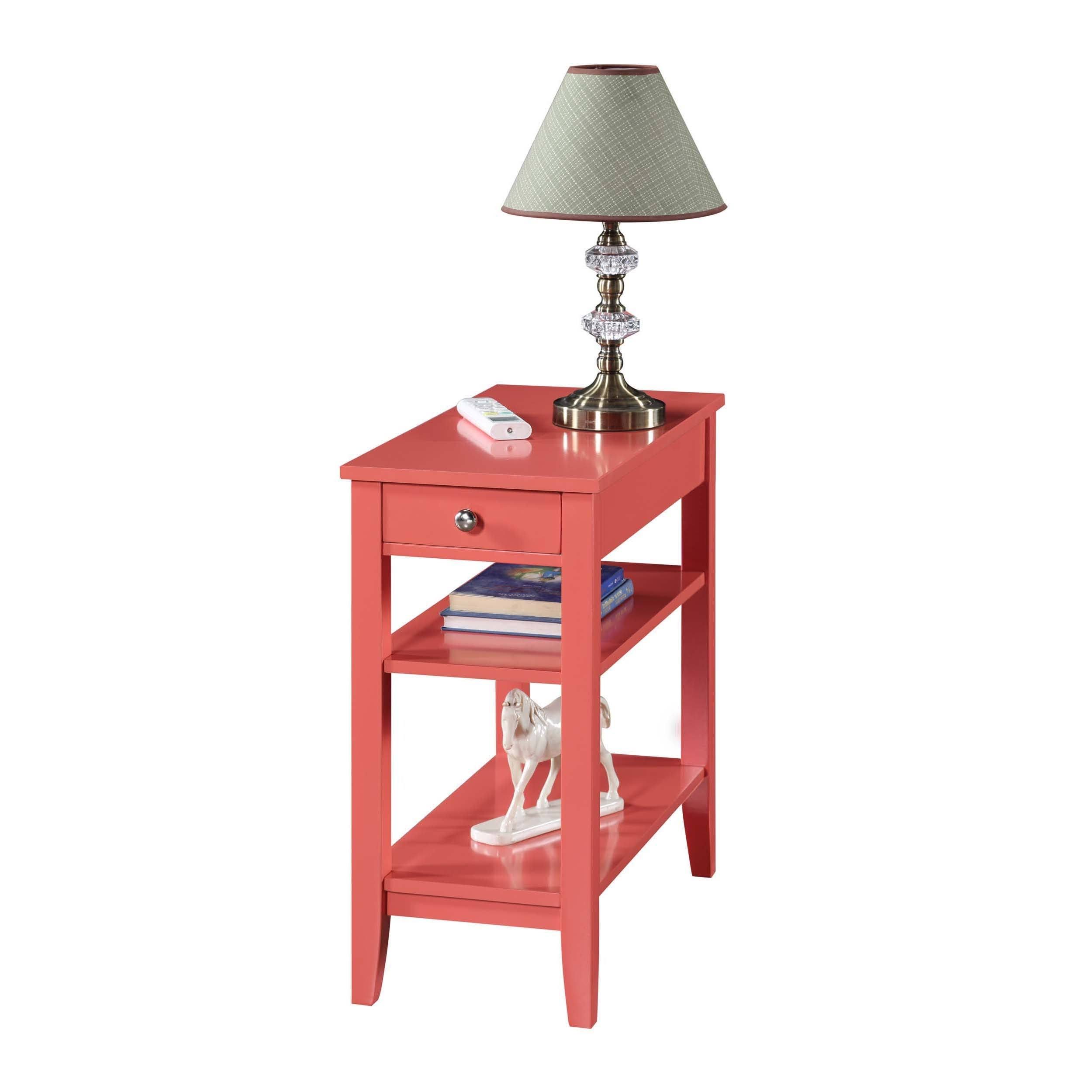 Convenience Concepts American Heritage Three Tier End Table with Drawer