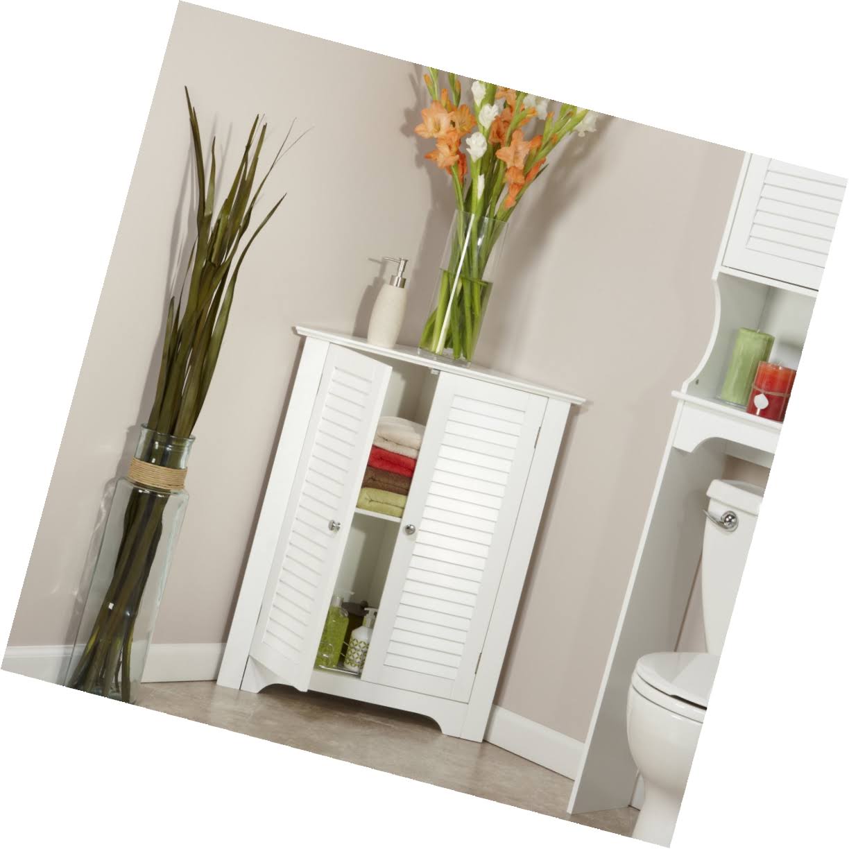 Riverridge Ellsworth Collection 3-Shelf Corner Cabinet, White