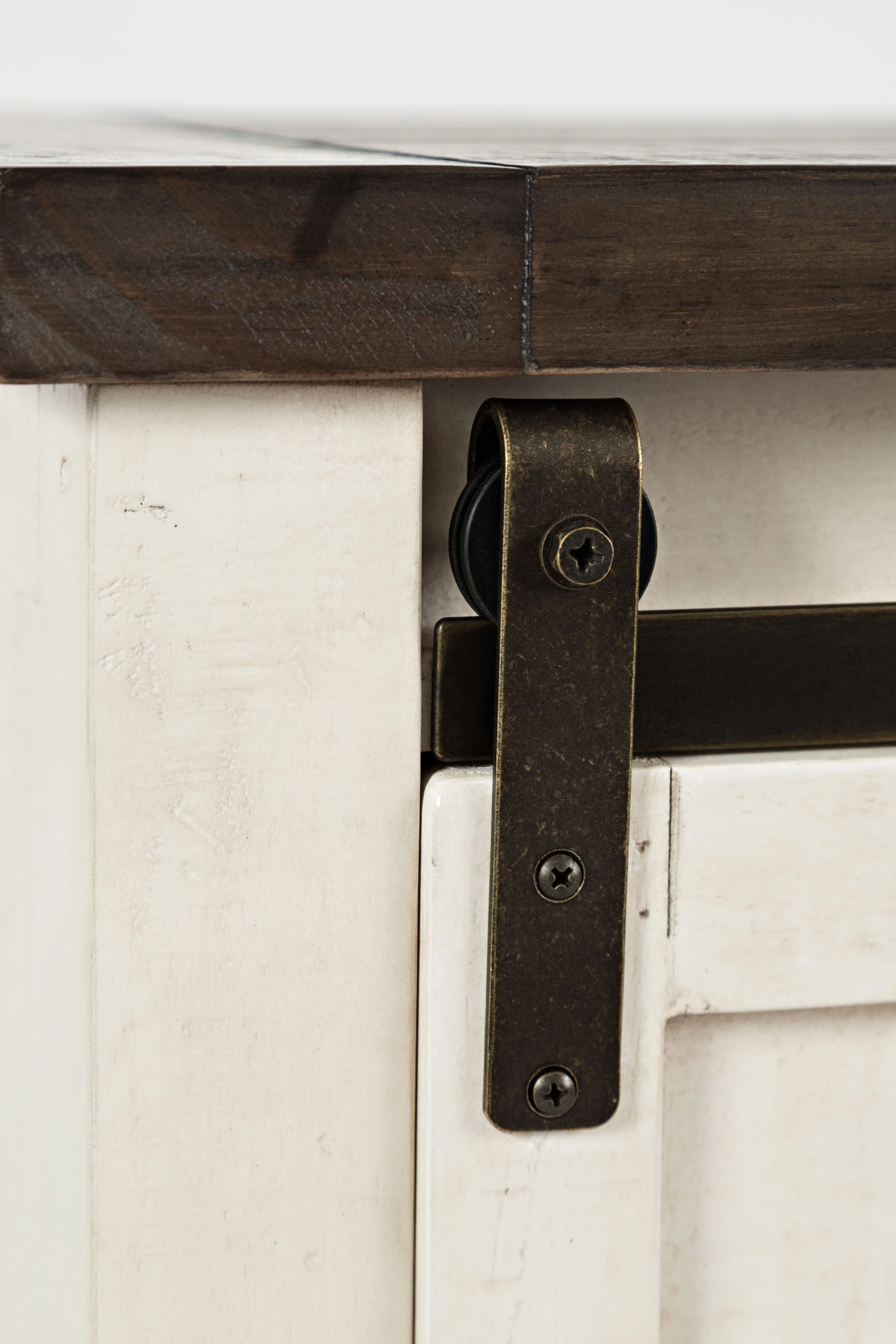 Jofran Madison County Rustic Reclaimed Pine Farmhouse 32" Barn Door Accent Cabinet