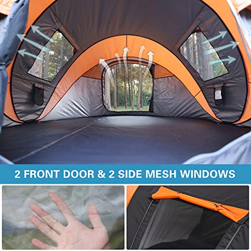 EchoSmile Camping Instant Pop Up Tent, 2/4/6/8/10 Person, Water Resistant Dome, Easy Setup for Camping Hiking and Outdoor, Portable with Carry Bag