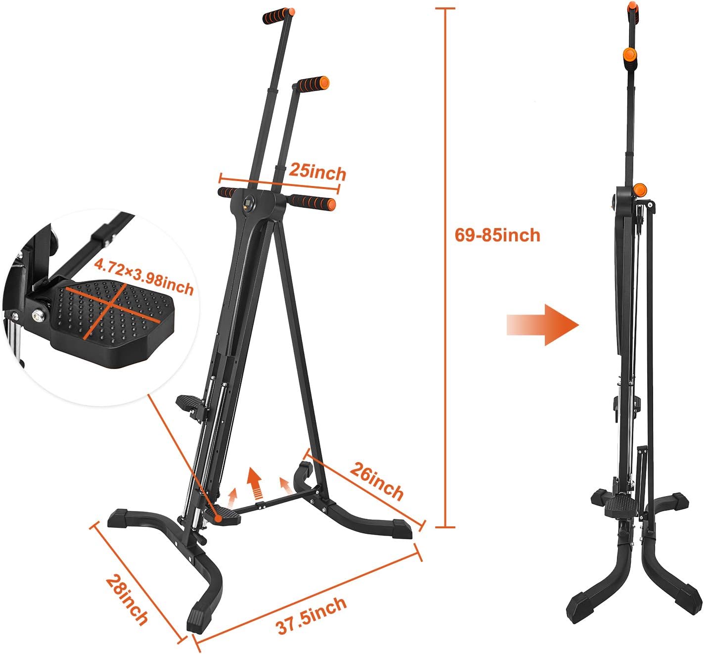 Vertical Climber for Home Gym Folding Exercise Cardio Workout Machine Stair Stepper Newer Version