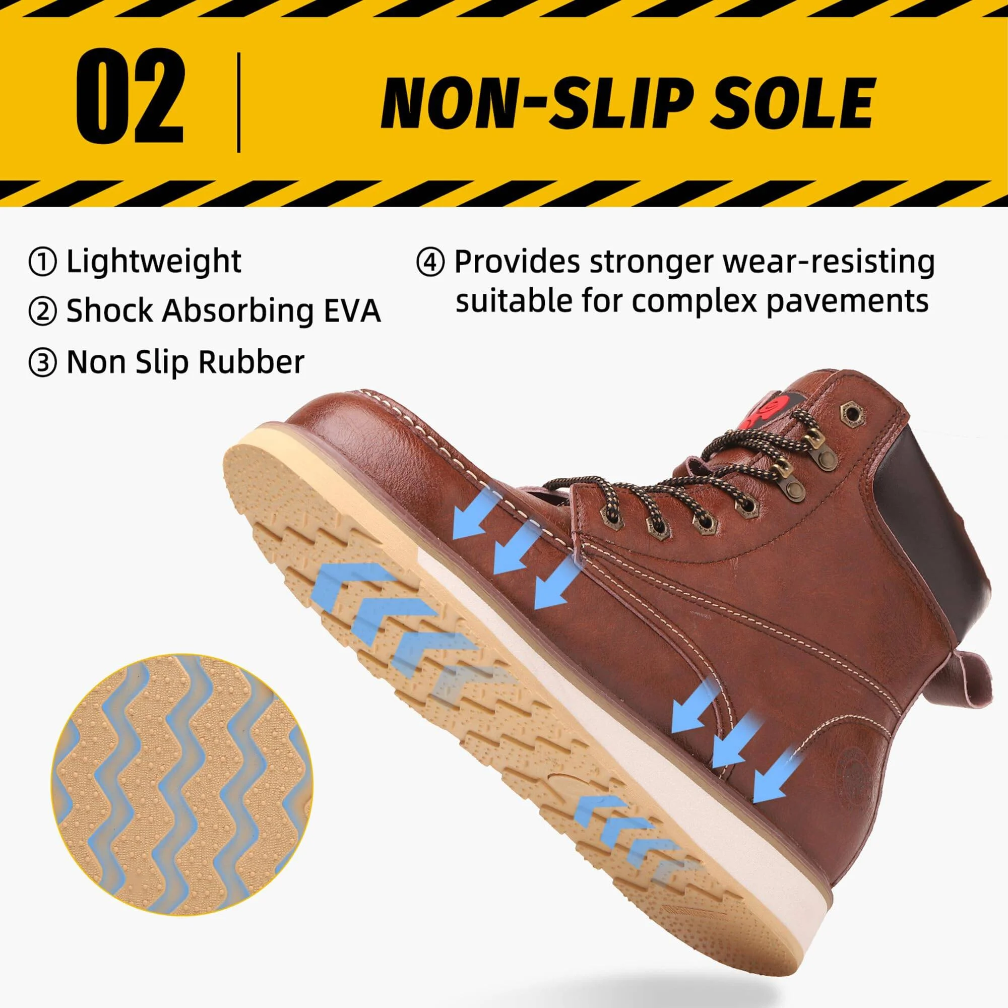ANGRYRAM Work Boots for Men Steel Toe Boots,Waterproof Slip Resistant Industrial & Construction Work Boots - Curated Treasures Market