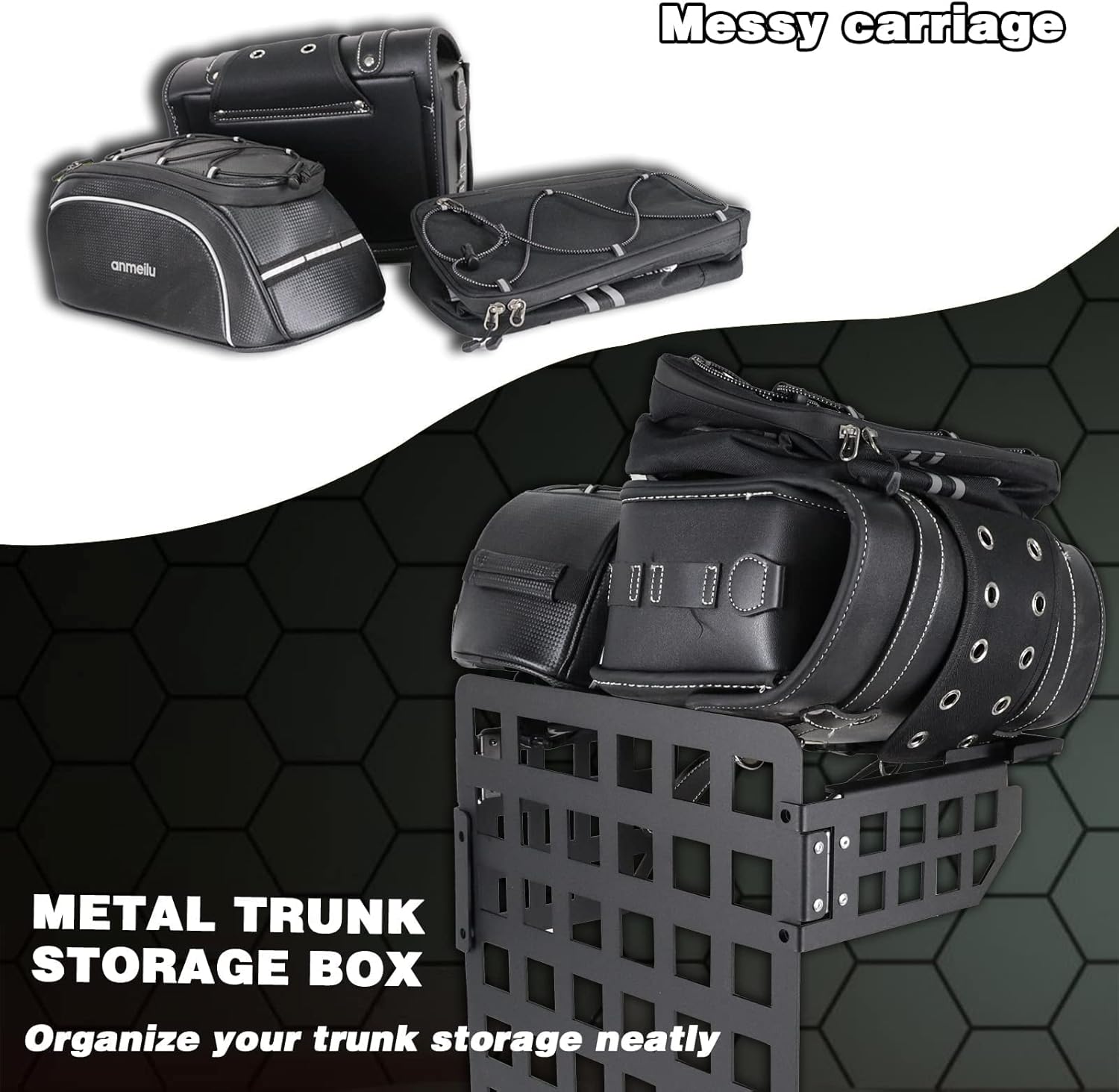 MFC Rear Cargo Storage Rack Shelf Metal Trunk Organizer Storage Shelf Compatible with for Jeep Wrangler JK Unlimited 4-Door 2007-2018,Right Side